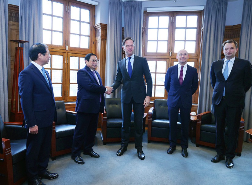 Thủ tướng Phạm Minh Chính và Thủ tướng Hà Lan Mark Rutte đã nhất trí đẩy mạnh hợp tác hai nước trong ứng phó biến đổi khí hậu và phát triển nông nghiệp bền vững. Ảnh: VGP