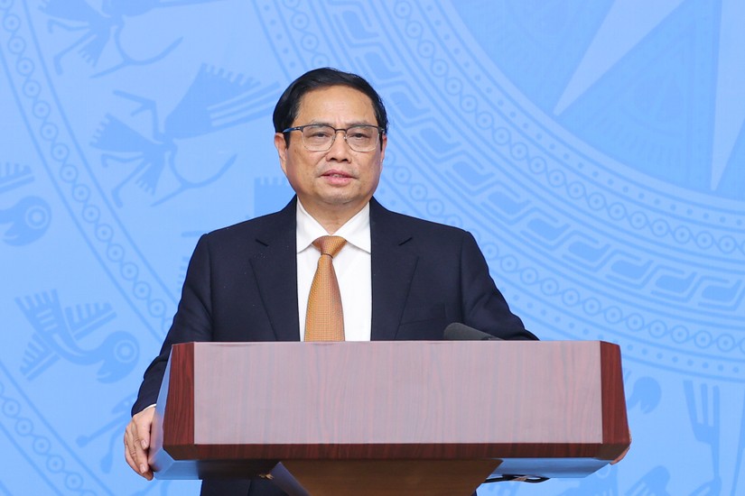 Thủ tướng Phạm Minh Chính phát biểu kết luận phiên họp lần thứ 19 của Ban Chỉ đạo quốc gia phòng chống dịch Covid-19. Ảnh: VGP