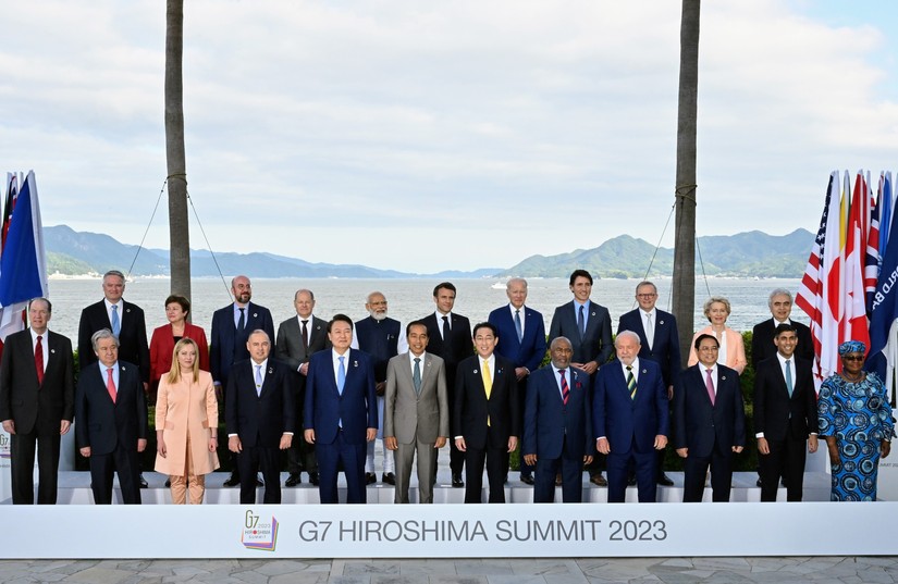 Các đại biểu tham dự Hội nghị thượng định G7 mở rộng tại thành phố Hiroshima, Nhật Bản. Ảnh: VGP