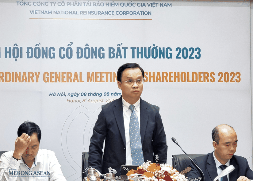 Tổng CTCP Tái bảo hiểm quốc gia Việt Nam tổ chức Đại hội đồng cổ đông bất thường năm 2023. Ảnh: Anh Thư