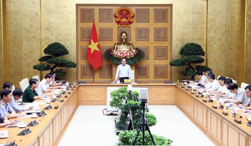 Phó Thủ tướng Trần Lưu Quang đã chủ trì Hội nghị trực tuyến của Ban Chỉ đạo Quốc gia về chống khai thác hải sản bất hợp pháp, không khai báo và không theo quy định. Ảnh: VGP