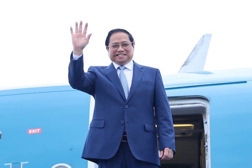 Thủ tướng Phạm Minh Chính lên đường dự Hội chợ Trung Quốc - ASEAN và Hội nghị thượng đỉnh thương mại - đầu tư Trung Quốc - ASEAN. Ảnh: VGP