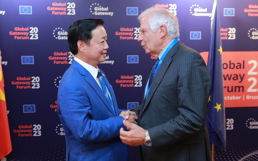 Phó Thủ tướng Trần Hồng Hà khẳng định nội dung trên tại cuộc làm việc với Phó Chủ tịch Ủy ban Châu Âu (EC) - Đại diện cấp cao EU về chính sách an ninh và đối ngoại, ông Josep Borrell. Ảnh: VGP
