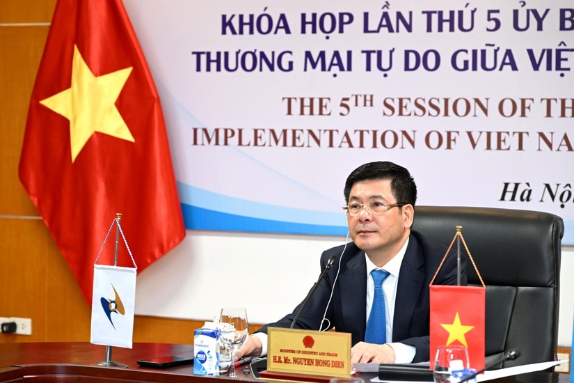 Bộ trưởng Công Thương Nguyễn Hồng Diên đề xuất sửa đổi một số điều khoản, quy định không còn phù hợp trong Hiệp định VN - EAEUFTA. Ảnh: Bộ Công Thương
