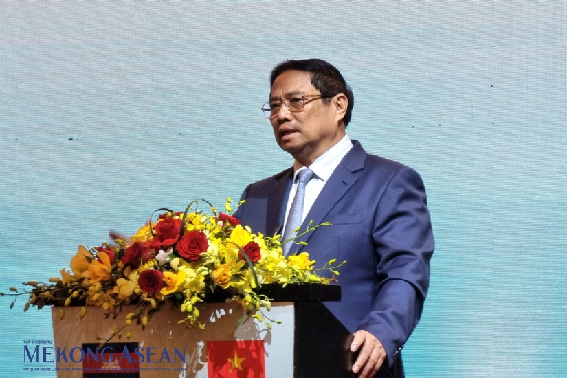 Thủ tướng Phạm Minh Chính kêu gọi nhà đầu tư Việt Nam - Campuchia nghiên cứu đầu tư vào thị trường của nhau. Ảnh: Anh Thư - Mekong ASEAN