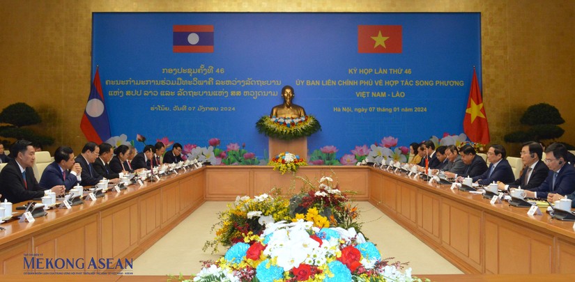 Toàn cảnh kỳ họp lần thứ 46 Ủy ban liên Chính phủ về hợp tác song phương Việt Nam - Lào. Ảnh: Anh Thư - Mekong ASEAN