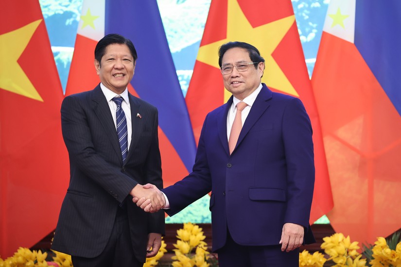 Thủ tướng Chính phủ Phạm Minh Chính và Tổng thống Philippines Ferdinand Romualdez Marcos Jr. Ảnh: VGP