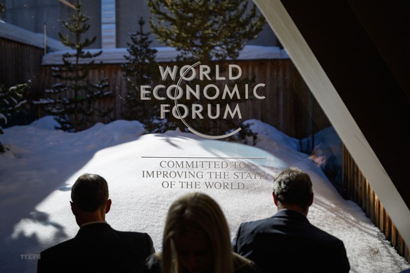 Diễn đàn Kinh tế Thế giới (WEF) 2022 diễn ra tại Davos, Thụy Sĩ theo hình thức trực tuyến. Ảnh: AFP/TTXVN