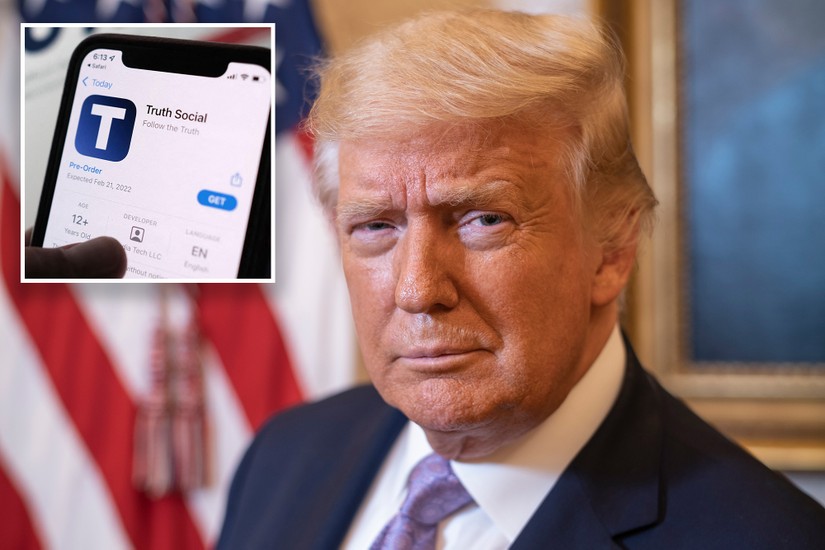 Việc phát hành Truth Social diễn ra hơn 13 tháng sau khi Cựu Tổng thống Mỹ Donald Trump bị cấm sử dụng Facebook và Twitter. Ảnh: David Butow