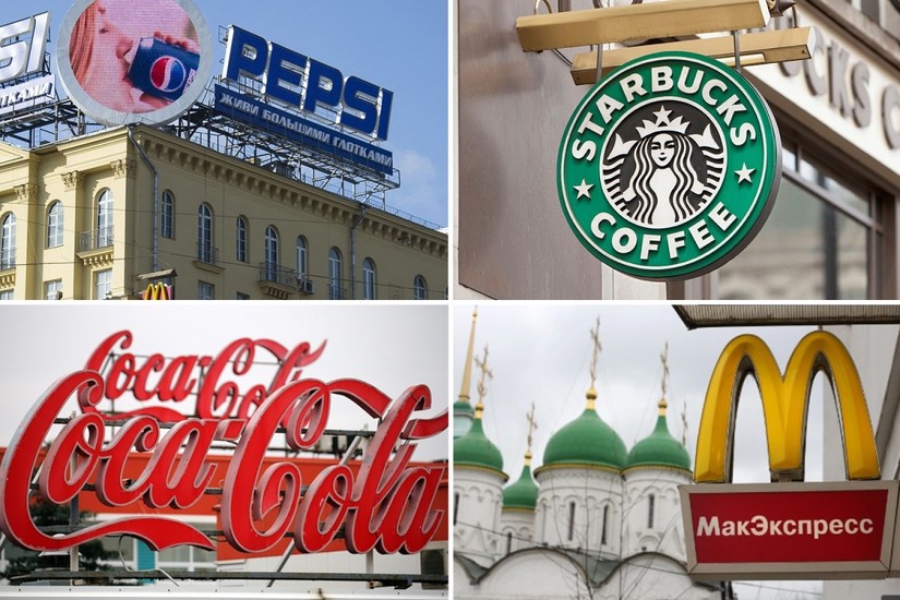 McDonald, Starbucks, Coca Cola và Pepsi cho biết họ đang tạm dừng kinh doanh tại Nga. Ảnh: The Sun