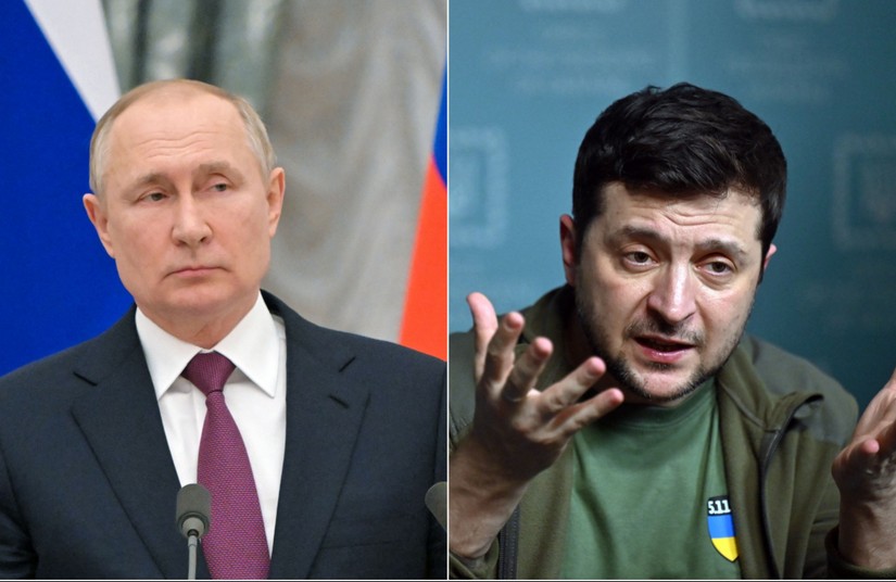 Tổng thống Nga Vladimir Putin và Tổng thống Ukraine Volodymyr Zelensky. Ảnh: Getty Images