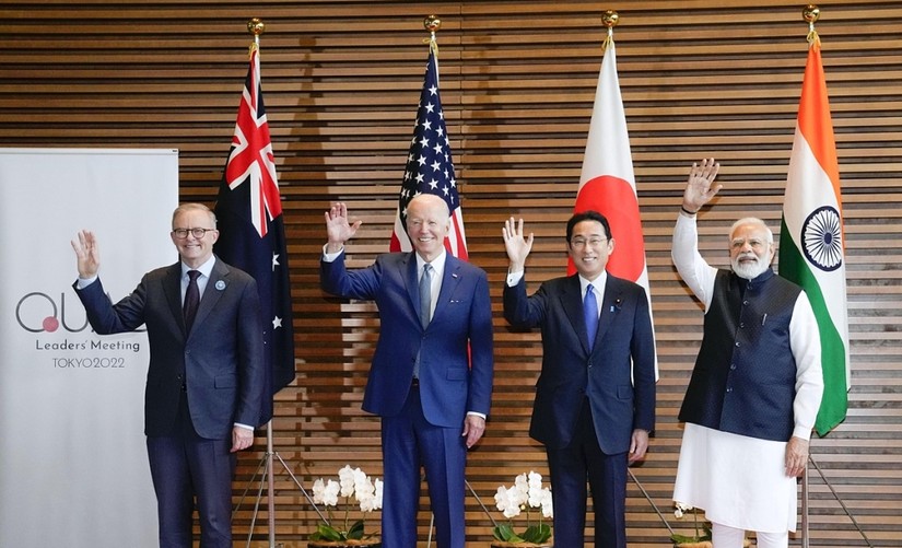 Các lãnh đạo nhóm Bộ Tứ họp tại Tokyo, Nhật Bản, ngày 24/5. Ảnh: Reuters