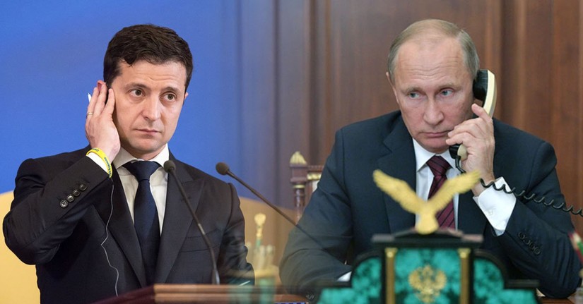 Tổng thống Ukraine Volodymyr Zelensky (trái) và Tổng thống Nga Vladimir Putin. Ảnh: Sputnik