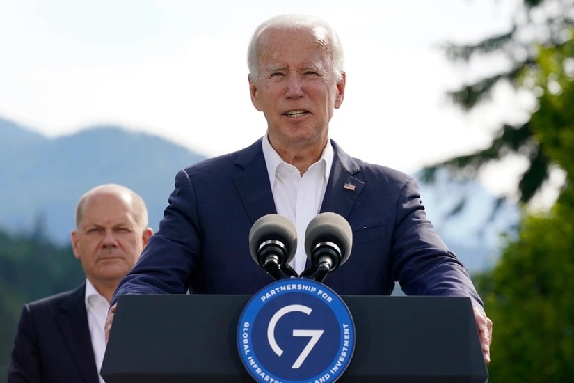 Tổng thống Mỹ Joe Biden và các nhà lãnh đạo G7 tái khởi động sáng kiến "Đối tác về Cơ sở hạ tầng và Đầu tư toàn cầu" trị giá 600 tỷ USD. Ảnh: AP
