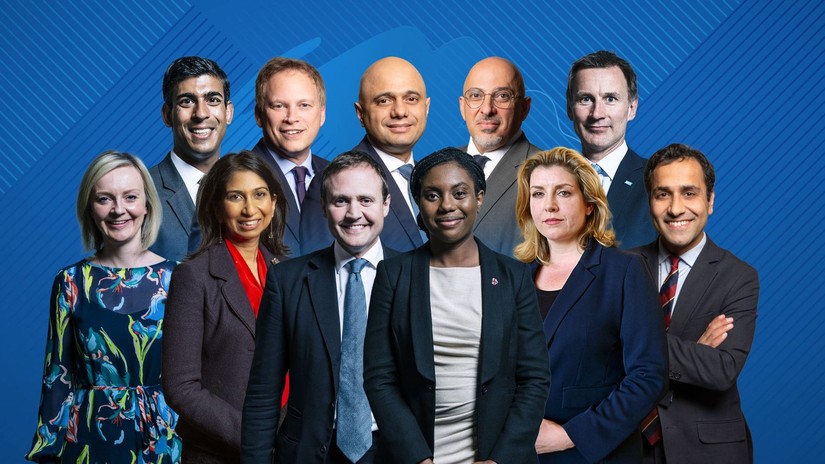 Danh sách 11 ứng viên tranh cử chức Thủ tướng Anh. Ảnh: Sky News