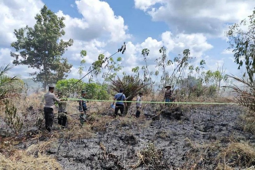 Một đám cháy rừng được dập tắt ở Trung Kalimantan, Indonesia, ngày 9/8. Ảnh: Straits Times 