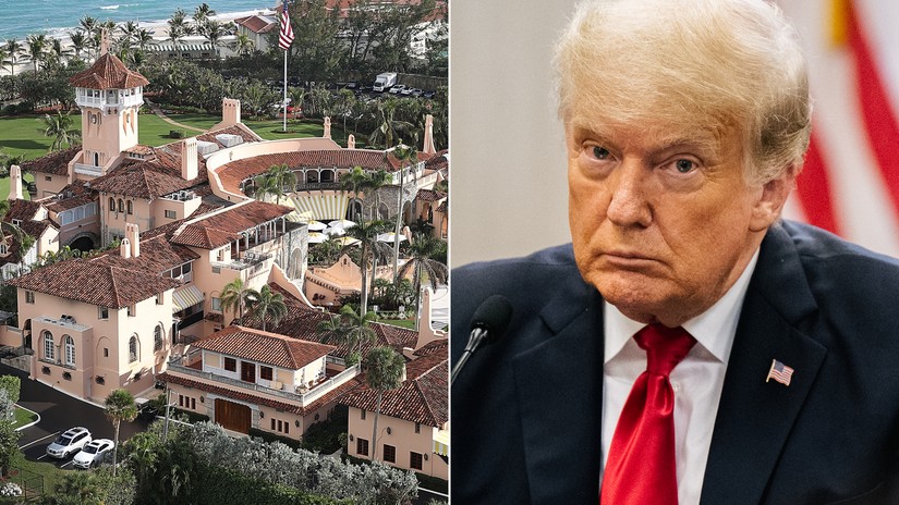 Cựu Tổng thống Mỹ Donald Trump và dinh thự Mar-a-Lago. Ảnh: Local3news