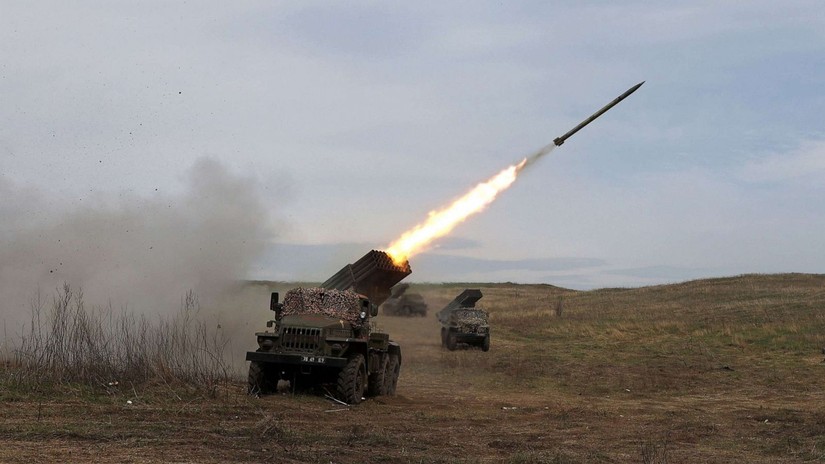 Hệ thống pháo phản lực BM-21 Grad của Ukraine. Ảnh: AFP