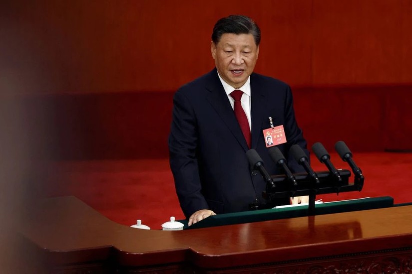 Chủ tịch Trung Quốc Tập Cận Bình phát biểu khai mạc Đại hội XX. Ảnh: Reuters