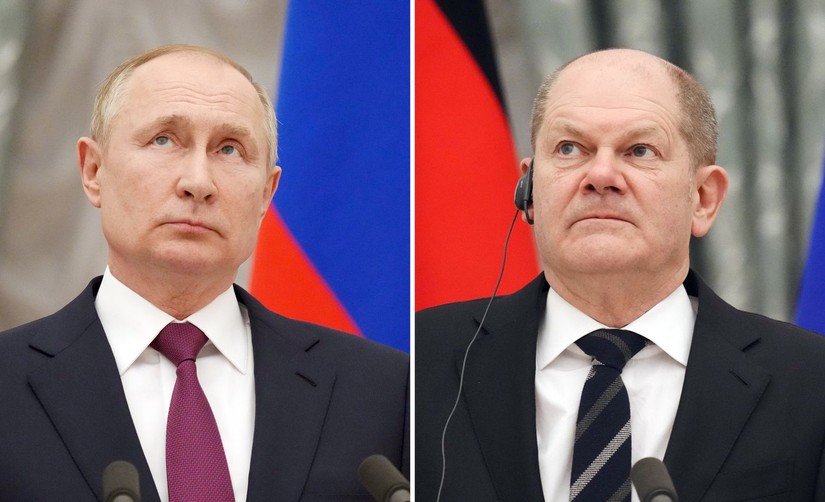  Tổng thống Nga Vladimir Putin và Thủ tướng Đức Olaf Scholz. 