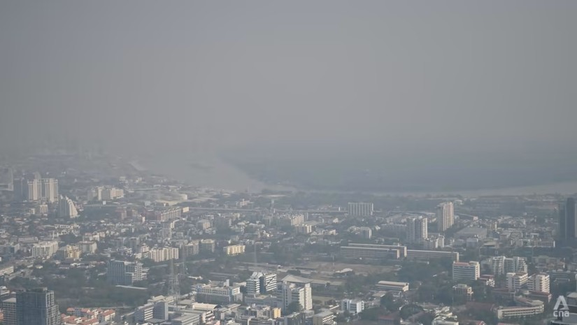 Bầu trời sương mù tại thủ đô Bangkok ngày 1/2. Ảnh: CNA