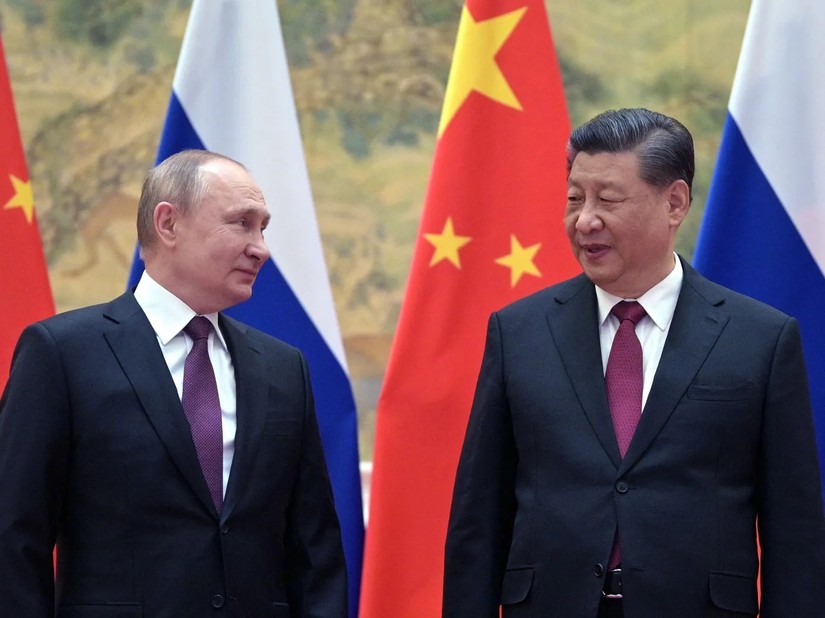 Tổng thống Nga Vladimir Putin và Chủ tịch Trung Quốc Tập Cận Bình tại Điện Kremlin. Ảnh: Sputnik