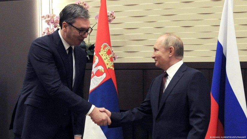 Tổng thống Nga Vladimir Putin và Tổng thống Serbia Aleksandar Vucic. Ảnh: Sputnik