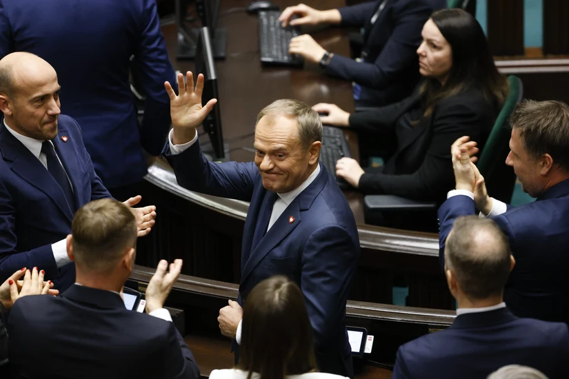 Tân Thủ tướng Ba Lan Donald Tusk tại Quốc hội Ba Lan, ngày 11/12. Ảnh: AP