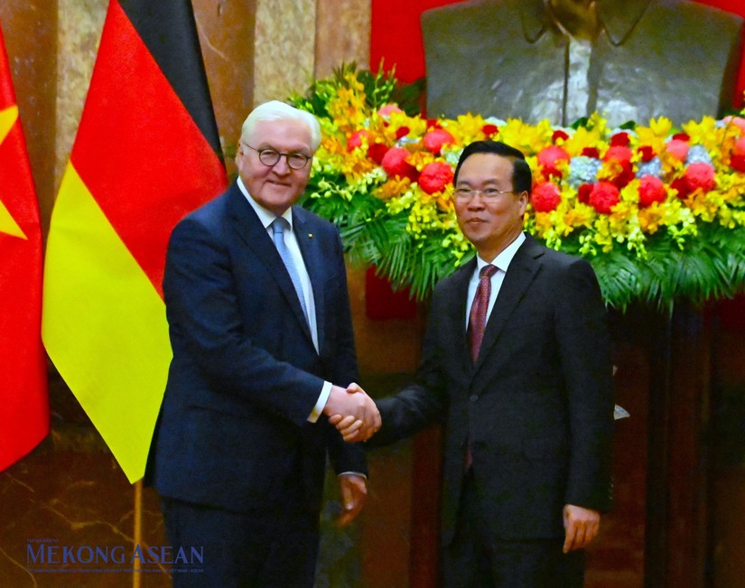 Chủ tịch nước Võ Văn Thưởng và Tổng thống Đức Frank- Walter Steinmeier. Ảnh: Đỗ Thảo