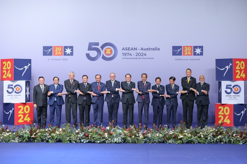Các lãnh đạo dự Hội nghị Cấp cao ASEAN - Australia chụp ảnh chung. Ảnh: VGP