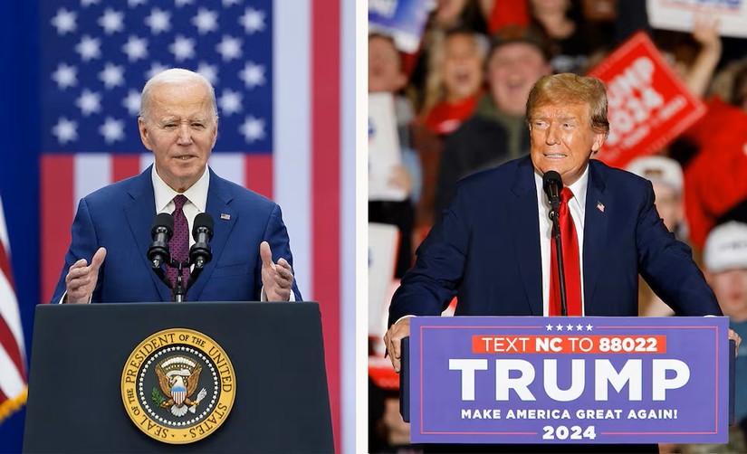 Tổng thống Mỹ Joe Biden và cựu Tổng thống Mỹ Donald Trump. Ảnh: Reuters