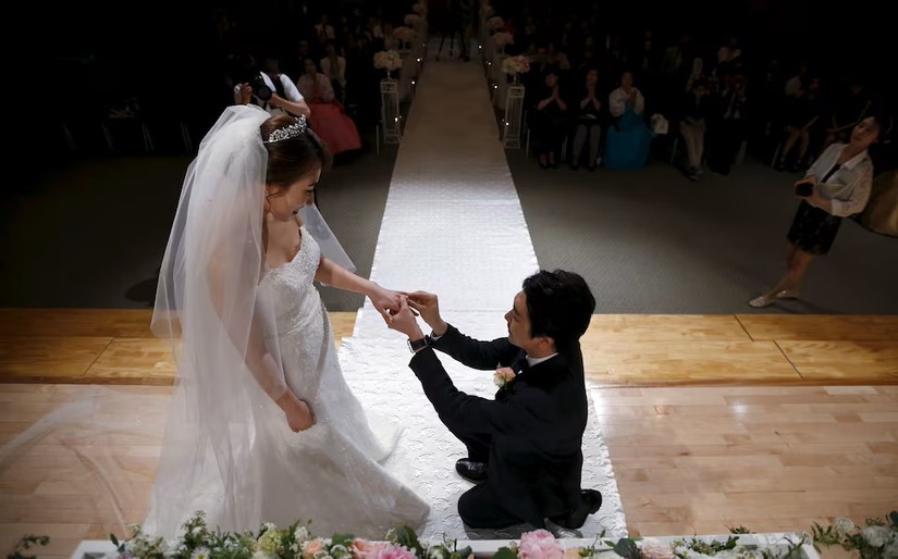 Một đám cưới tại Hàn Quốc, năm 2015. Ảnh: Reuters