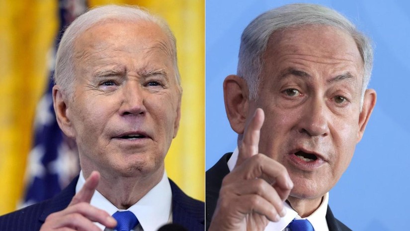 Tổng thống Mỹ Joe Biden (trái) và Thủ tướng Israel Benjamin Netanyahu (phải). Ảnh: AP/Getty Images
