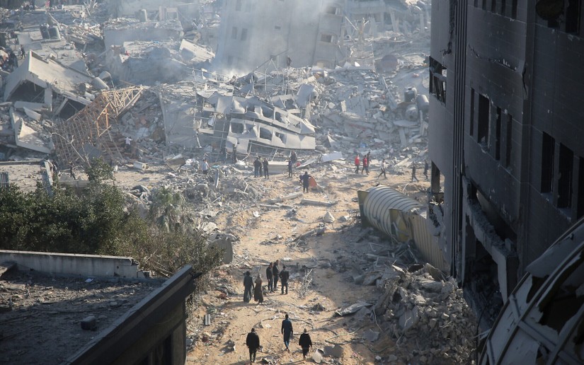 Khung cảnh tàn phá tại Bệnh viện Al Shifa, ngày 1/4. Ảnh: AFP