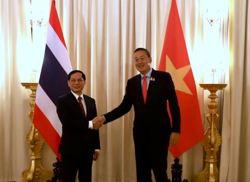 Bộ trưởng Bùi Thanh Sơn gặp Thủ tướng Thái Lan Srettha Thavisin. Ảnh: BNG