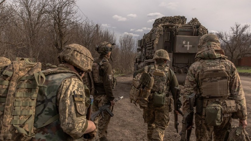Binh sĩ Ukraine tại khu vực gần Avdeevka, vùng Donetsk, ngày 3/4. Ảnh: RT