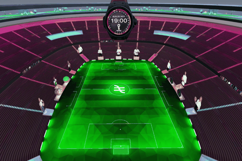 Sân vận động Lusail của Qatar trong vũ trụ ảo (metaverse). 