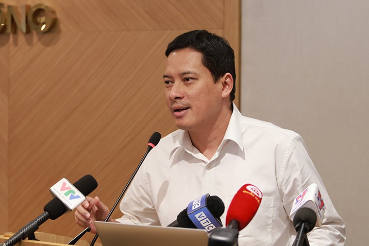 Ông Lê Quang Tự Do, Cục trưởng Cục Phát thanh, Truyền hình và Thông tin điện tử phát biểu tại cuộc họp báo. Ảnh: Bộ TT&TT.