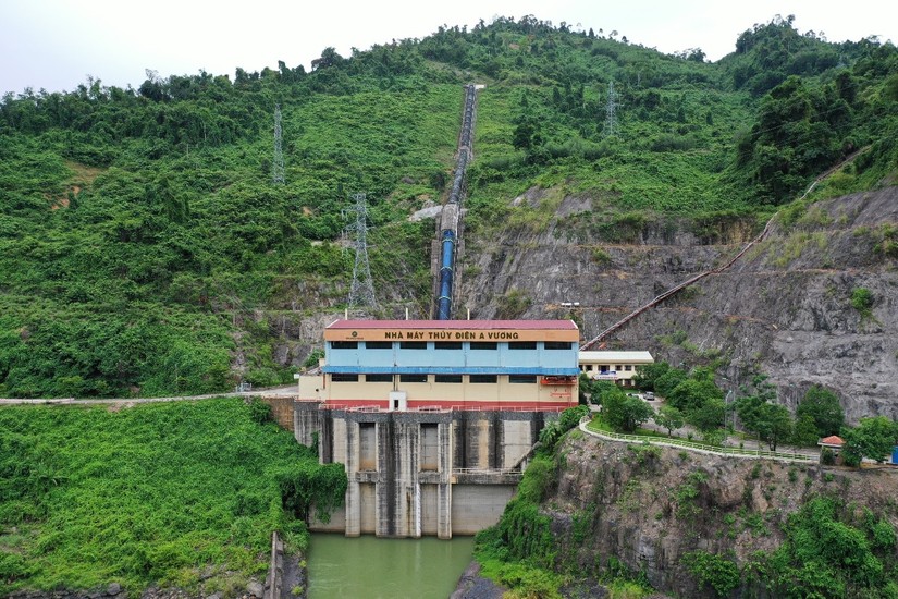 Tuyến đập Nhà máy thủy điện A Vương. Ảnh: EVNGenco2.