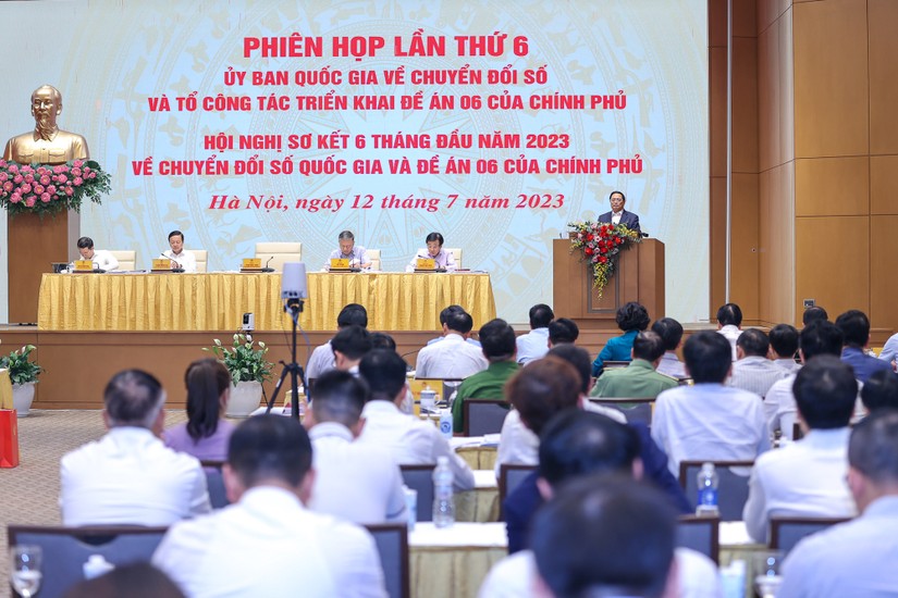 Thủ tướng Phạm Minh Chính chủ trì hội nghị toàn quốc về chuyển đổi số quốc gia. Ảnh: VGP