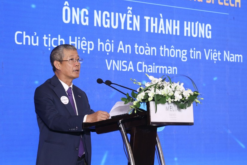 Ông Nguyễn Thành Hưng, Chủ tịch Hiệp hội phần mềm và dịch vụ công nghệ thông tin Việt Nam phát biểu tại sự kiện.