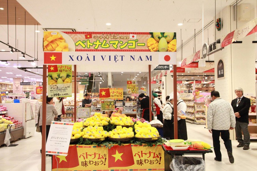 Sản phẩm xoài của Việt Nam tại siêu thị Nhật Bản. Ảnh: Vietnamplus