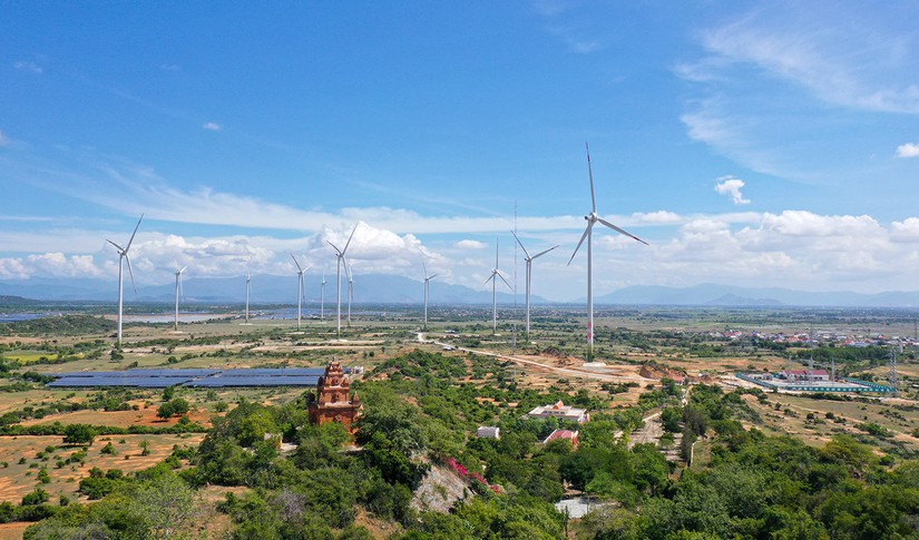Nhà máy Điện gió số 5 Ninh Thuận do thành viên Trungnam Group thực hiện. Ảnh: Trungnam Group