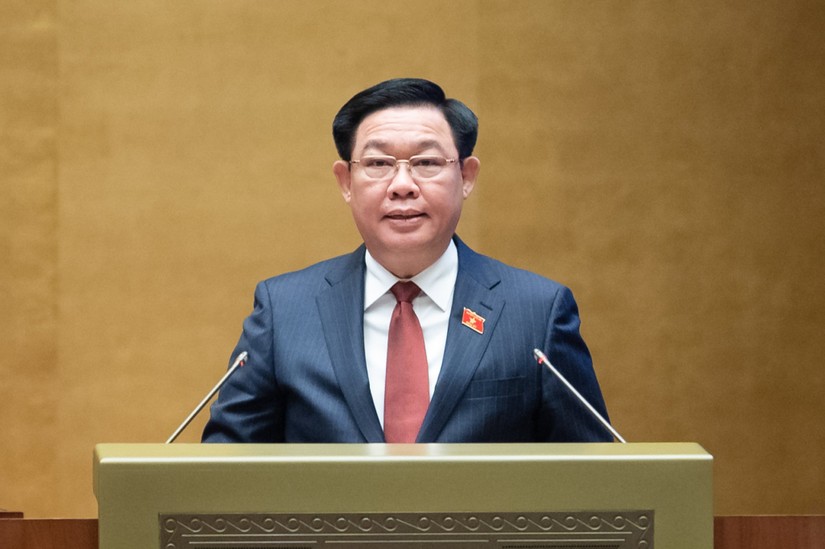 Chủ tịch Quốc hội Vương Đình Huệ phát biểu khai mạc Kỳ họp thứ 6.