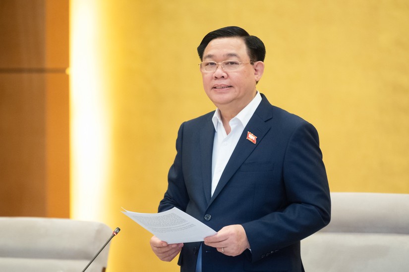 Chủ tịch Quốc hội Vương Đình Huệ phát biểu khai mạc Phiên họp thứ 29.