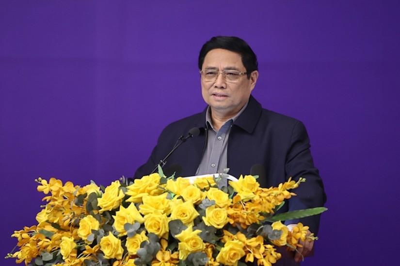 Thủ tướng Phạm Minh Chính phát biểu tại cuộc làm việc với EVN.