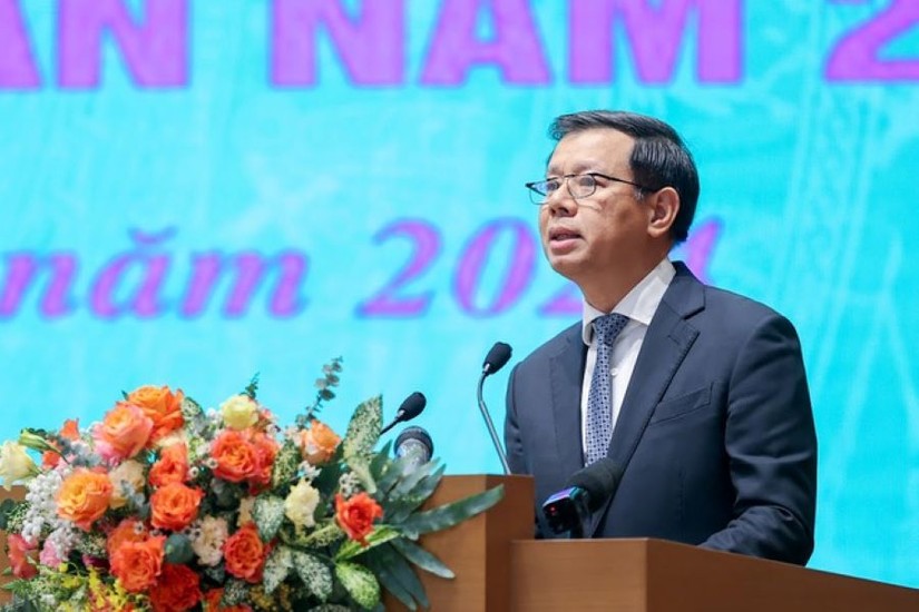 Ông Nguyễn Việt Quang - Tổng giám đốc Vingroup phát biểu tại sự kiện. Ảnh: VGP