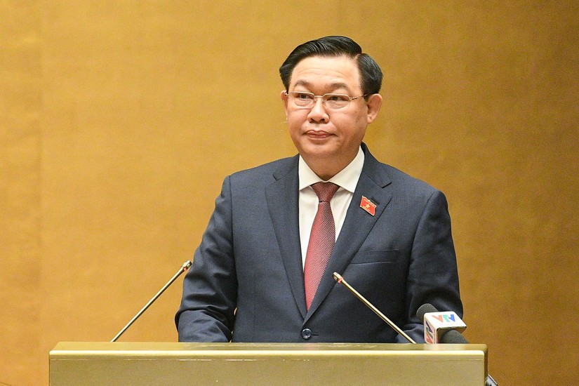 Chủ tịch Quốc hội Vương Đình Huệ phát biểu tại Hội nghị. Ảnh: Quochoi.vn