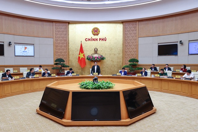Thủ tướng Phạm Minh Chính chủ trì phiên họp Chính phủ chuyên đề đánh giá công tác lập các quy hoạch theo Luật Quy hoạch - Ảnh: VGP 