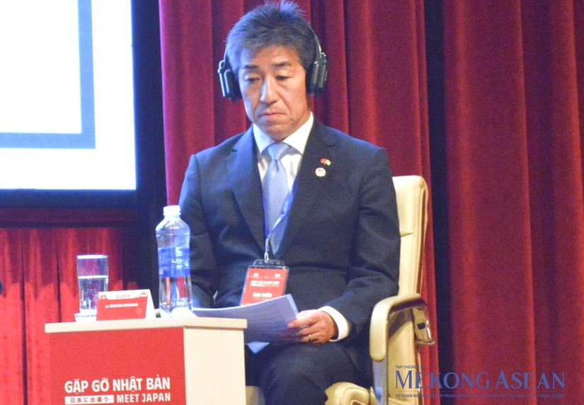 ông Nakagawa Tetsuyuki, Chủ tịch Aeon Mall Việt Nam tại Hội nghị “Gặp gỡ Nhật Bản 2023” (Meet Japan 2023) ngày 2/11. Ảnh: Ngân Hà